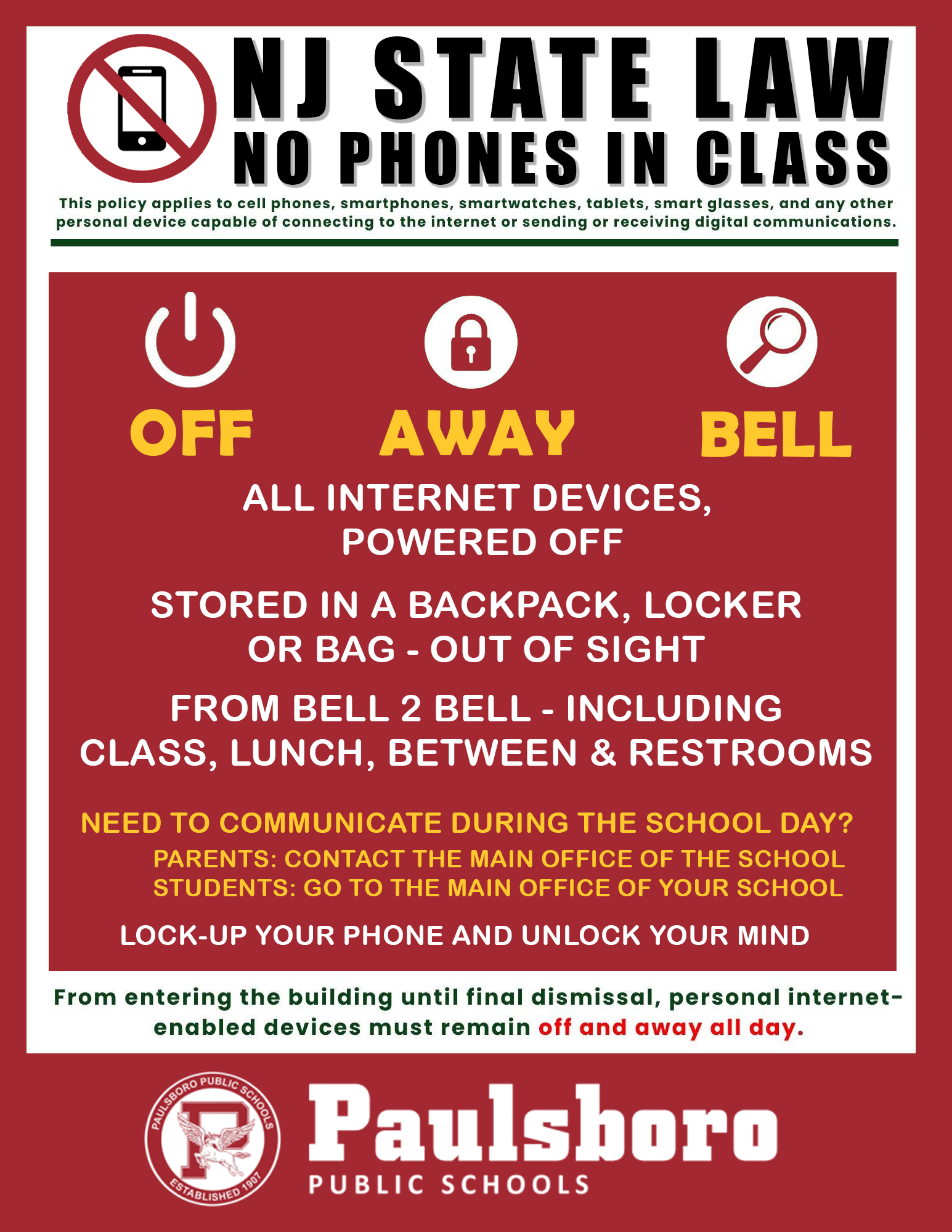 No Cell Phone Policy
